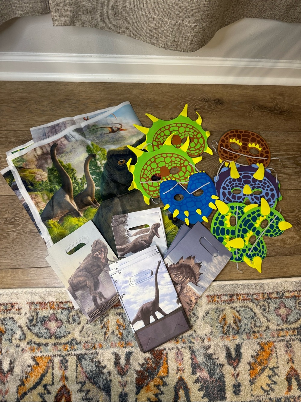 Dinosaur back drop and party supplies